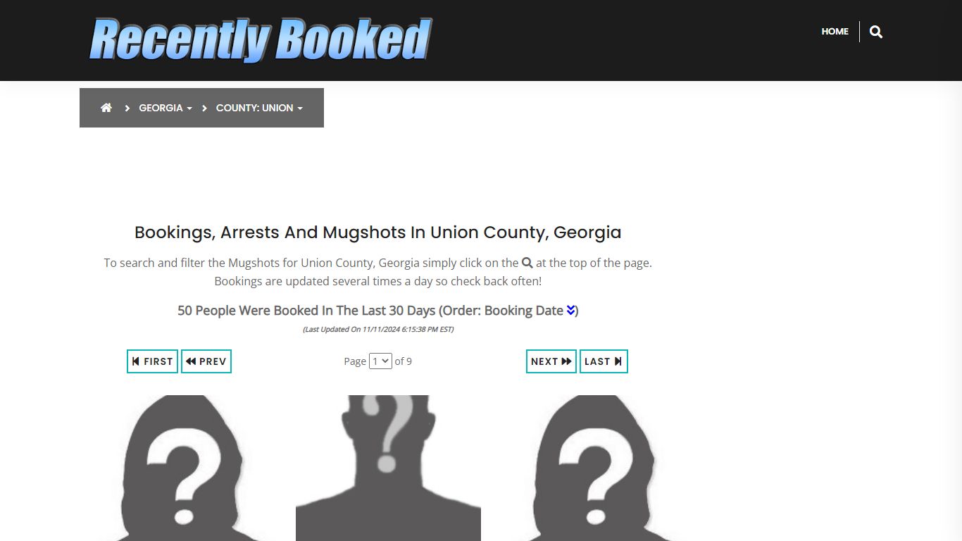 Bookings, Arrests and Mugshots in Union County, Georgia - Recently Booked