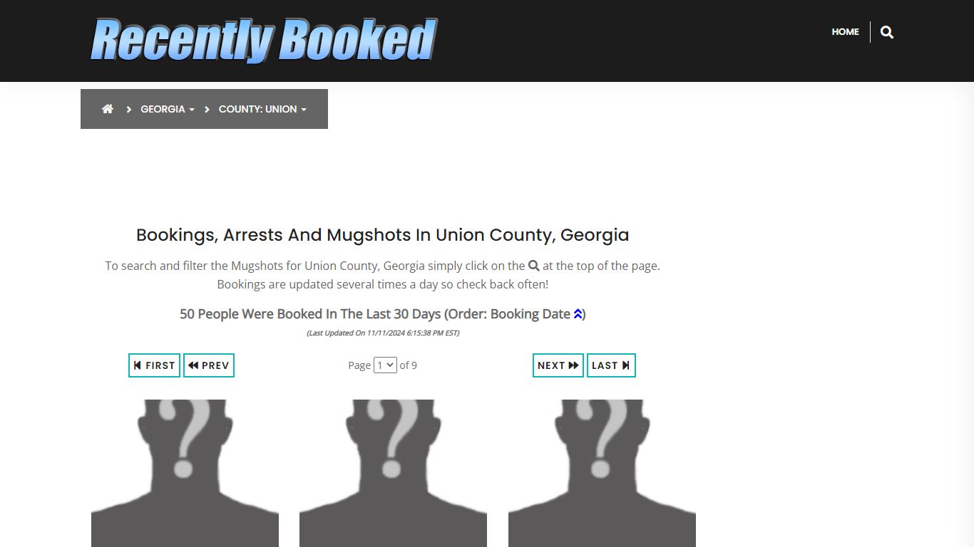 Bookings, Arrests and Mugshots in Union County, Georgia - Recently Booked